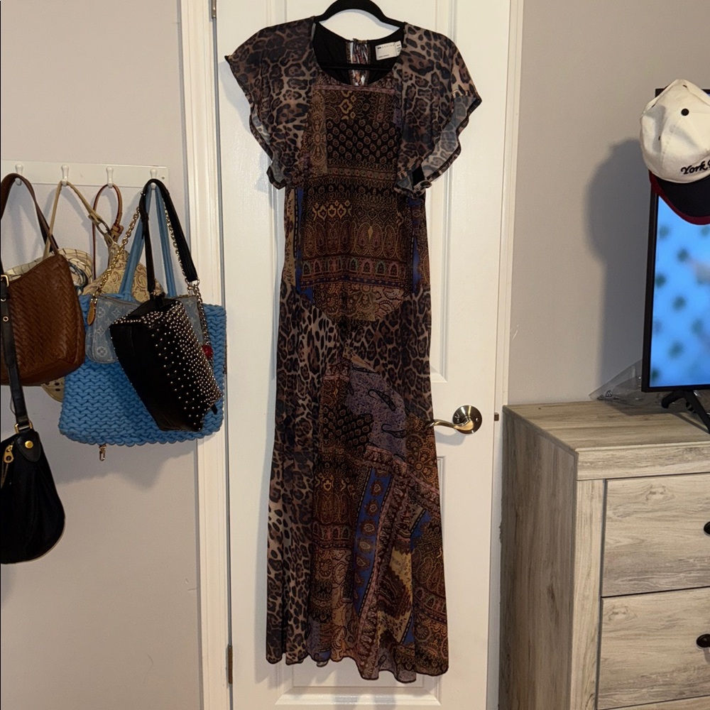 Multicolor Patterned Dress